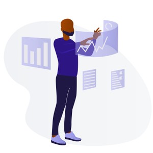 black man doing analytics